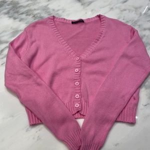 BRANDY MELVILLE hot pink cardigan sweater